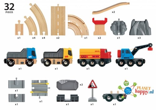 BRIO Ciruit rail route transport de roches - 33210-3