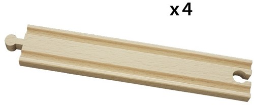 Brio lange rechte rails houten treinbaan uitbreidingsset - 33341-2
