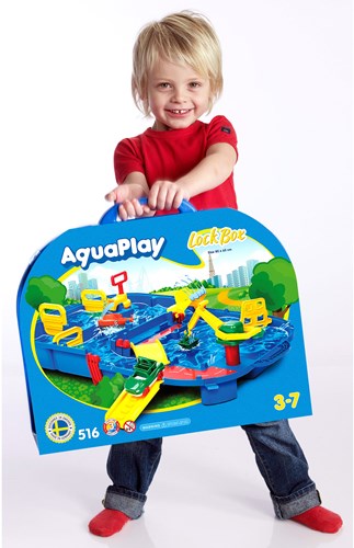 Aquaplay waterbaan Lock Box - draagbare speelset met sluizen en haven-3