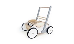 Bajo houten baby loopwagen - grijs met opbergvakje