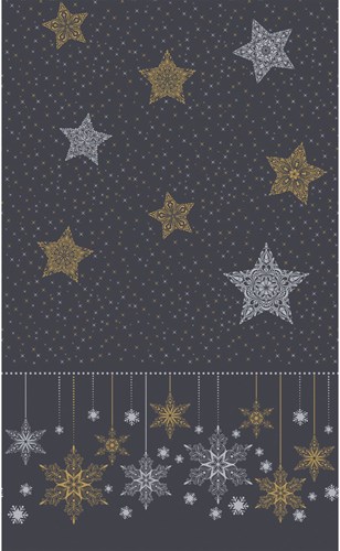 Duni nappe noire Snowstars 138 x 220 cm nappe de luxe
