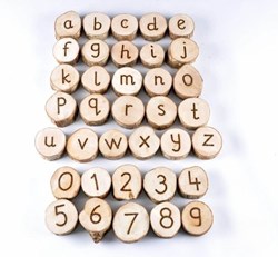 Cosy Handgemaakte Houten Letters En Nummers Set van 36