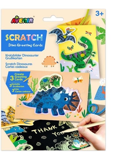 AVENIR Scratch Art - Wenskaarten - Dinos