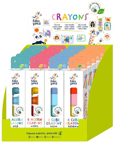 HAKU YOKA Cube Crayons - Dino World