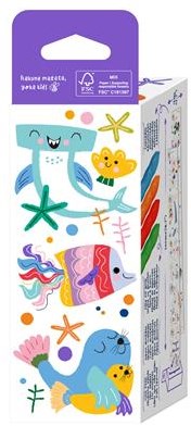 Haku Yoka jouet rouleau à colorier - Mini set animaux marins avec crayons-3