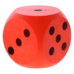 Grand dé en mousse souple rouge 16cm accessoire de jeu de dés