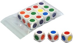 HOT Games dobbelstenen - houten kleurendobbelstenen 30 mm wit