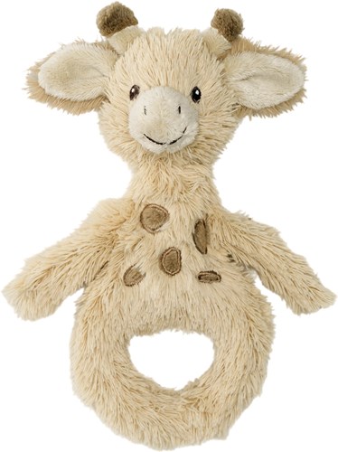 Happy Horse rammelaar giraf Gus pluche baby speelgoed beige 18 cm
