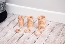 TickiT houten speelgoedringen 48mm - set van 10 beukenhouten ringen