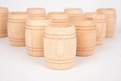 TickiT houten vaten natuurlijk speelgoed 55 mm set van 10