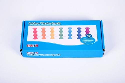 Tickit RAINBOW WOODEN SPOOLS