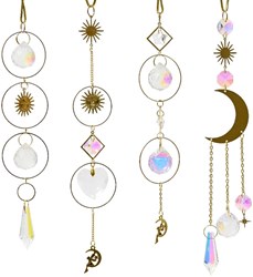 Decoris hangdeco metaal zon en maan goud acryl druppels decoratie