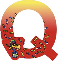 Heimess houten letter Q speelgoed decoratie - set van 6