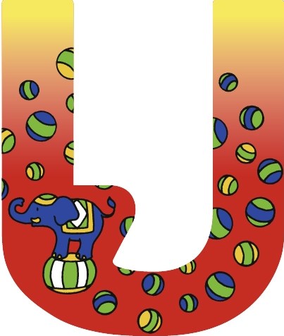 Heimess houten letter U speelgoed decoratie set van 6