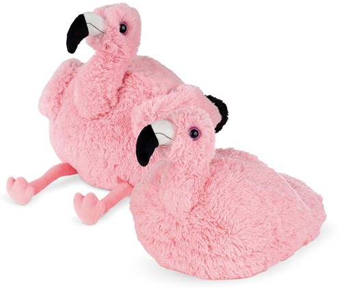 Noxxiez voetenwarmer flamingo - pluche roze voetenzak kussen speelgoed-2