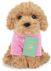 Studio Pets pluche knuffel hond Cookie 23cm roze bruin cadeau