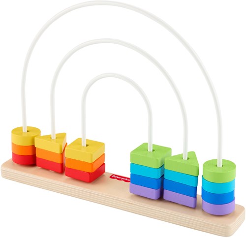 Fisher-Price houten telraam regenboog educatief speelgoed-3