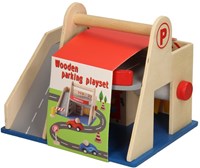 Houten parkeergarage speelgoed met auto's en accessoires