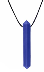 ARK Therapeutic collier à mâcher bijou à mâcher bleu foncé pour enfants Discrete, edelsteenvormige kauwketting voor kalmerende orale input bij kinderen, tieners en volwassenen.