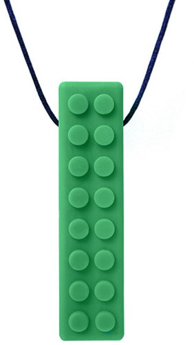 ARK Therapeutic kauwsieraad speelgoed Brick Stick ketting groen XXT Getextureerde bakstenen kauwhanger voor sensory seekers, geeft rijke orale input voor kinderen en volwassenen.