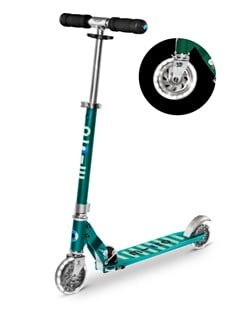 Micro step LED 2-wiel petrol strepen - verstelbaar en opvouwbaar