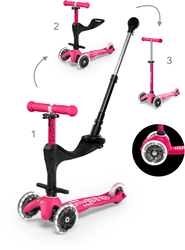 Mini Micro 3in1 Deluxe Push LED Roze