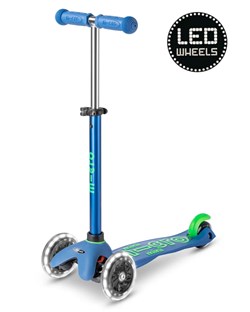 Micro kinderstep Mini Micro Deluxe LED blauw-groen verstelbaar stuur