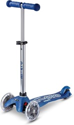 Micro kinderstep Mini Micro Deluxe Glitter LED blauw met verstelbaar stuur