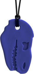ARK Therapeutic kauwketting T-Rex sensorisch speelgoed donkerblauw Stevige, brede kauwketting in T-Rex-vorm, geliefd bij dinofans, voor kinderen en volwassenen.