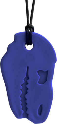 ARK Therapeutic kauwketting T-Rex sensorisch speelgoed donkerblauw Stevige, brede kauwketting in T-Rex-vorm, geliefd bij dinofans, voor kinderen en volwassenen.