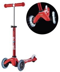 Micro kinderstep Mini Micro Deluxe LED rood - step met LED wielen
