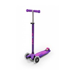 Micro kinderstep Maxi Deluxe LED paars - verstelbaar stuur en LED wielen