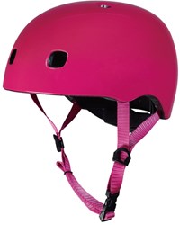 Micro kinderhelm fiets en step Deluxe Raspberry met LED-licht