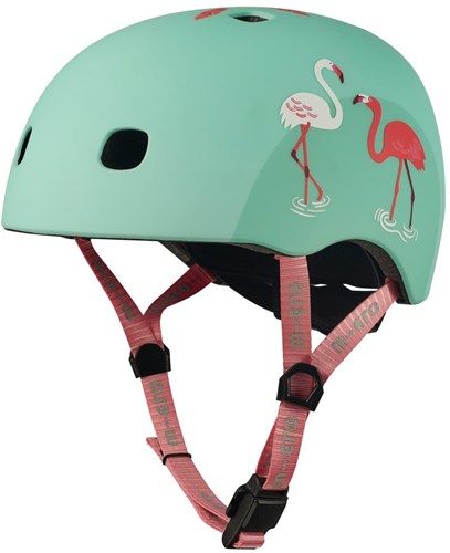 Micro casque vélo Flamingo menthe avec lumière LED pour enfants taille M