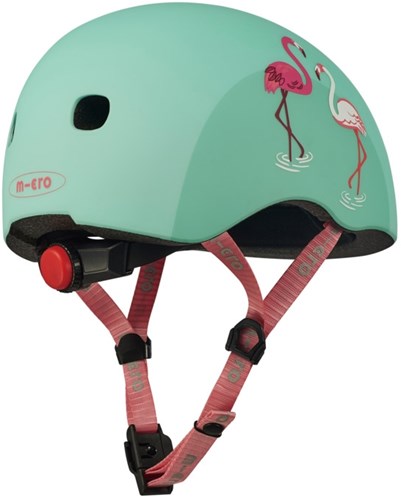 Micro casque vélo Flamingo menthe avec lumière LED pour enfants taille M-2