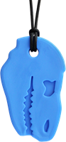 ARK Therapeutic collier à mâcher jouet sensoriel T-Rex XXT bleu royal Stevige, brede kauwketting in T-Rex-vorm, geliefd bij dinofans, voor kinderen en volwassenen.