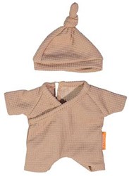 Miniland poppen pyjama met muts - poppenkleding 21cm multicolor
