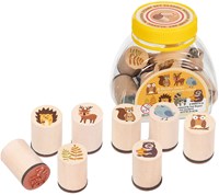 Goki houten stempelset bosdieren - creatieve speelgoedset voor kinderen-2