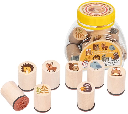 Goki houten stempelset bosdieren - creatieve speelgoedset voor kinderen-2