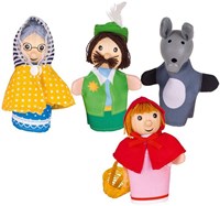 Goki vingerpoppen Roodkapje houten poppetjes set 4 stuks-2
