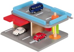 Goki houten parkeergarage - stadsparking speelgoed garage