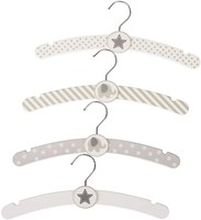 Goki cintre en bois éléphant et étoiles gris blanc chambre enfant-2