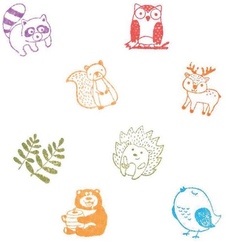 Goki houten stempelset bosdieren - creatieve speelgoedset voor kinderen-3