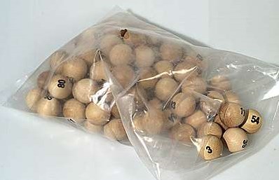 HOT Sports + Toys houten bingoballen 75 stuks genummerd 25mm spel