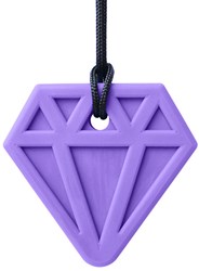 ARK Therapeutic bijtketting diamant kauwsieraad lavendel XXT speelgoed Brede, diamantvormige kauwketting met lichte textuur, voor kinderen en volwassenen.