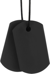ARK Therapeutic bijou à mâcher collier à mâcher noir XT moyen jouet sensoriel Dunne, discrete kauwketting met twee hangers in dog-tag-stijl, voor kinderen en volwassenen.