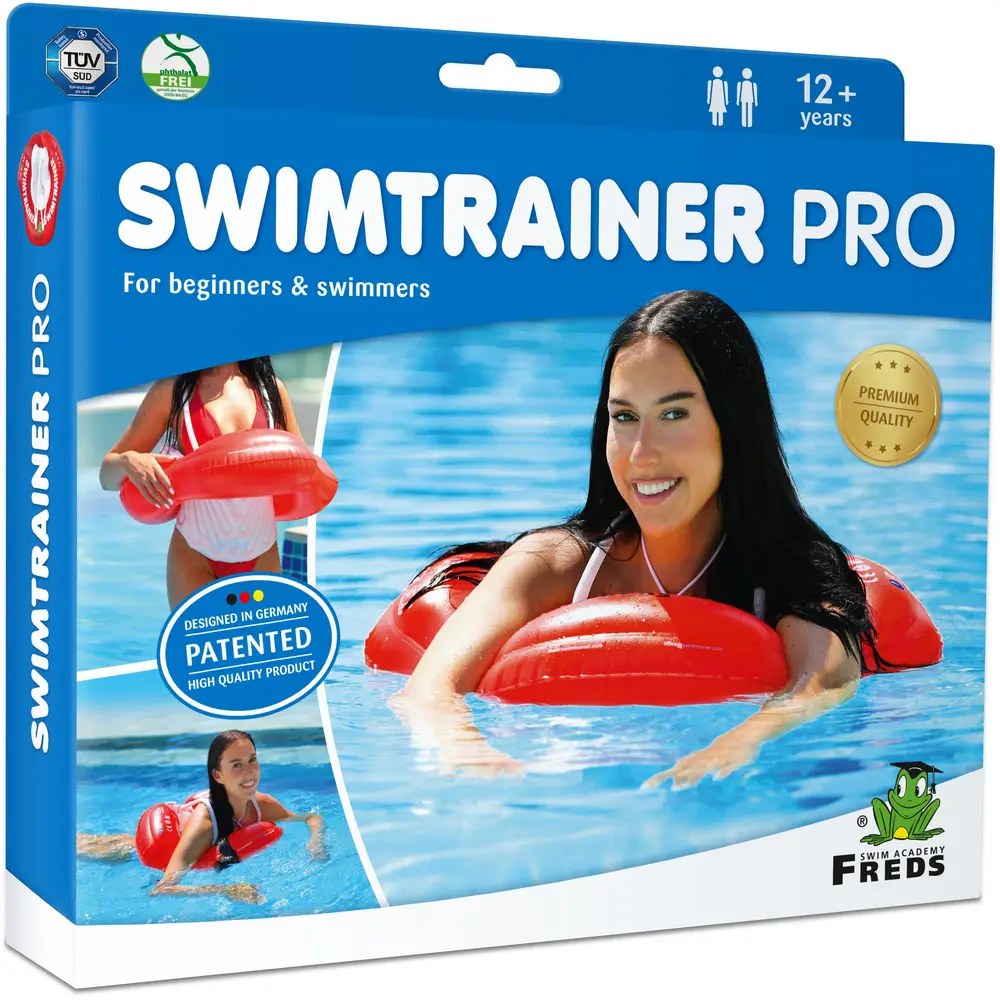 Freds Swim Academy entraîneur de natation PRO rouge pour adultes et adolescents 12-99 ans