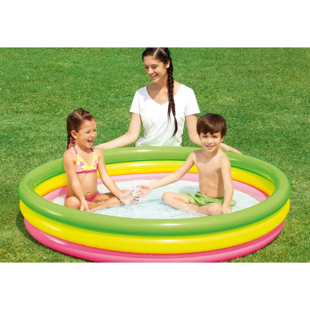 Bestway opblaasbaar zwembad kinderbad 152x30cm multicolor zomerplezier