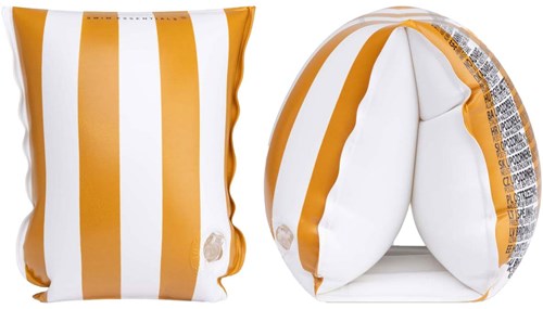 Swim Essentials zwembandjes bruin-wit gestreept 0-2 jaar veiligheid