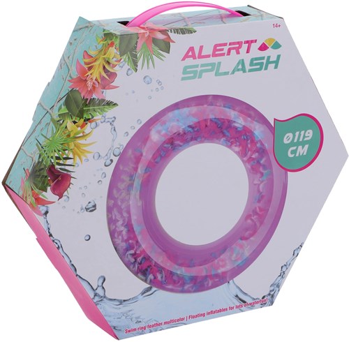 Alert Zwemband Splash met veren - Multicolor - 119 cm - Zwemring